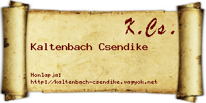 Kaltenbach Csendike névjegykártya